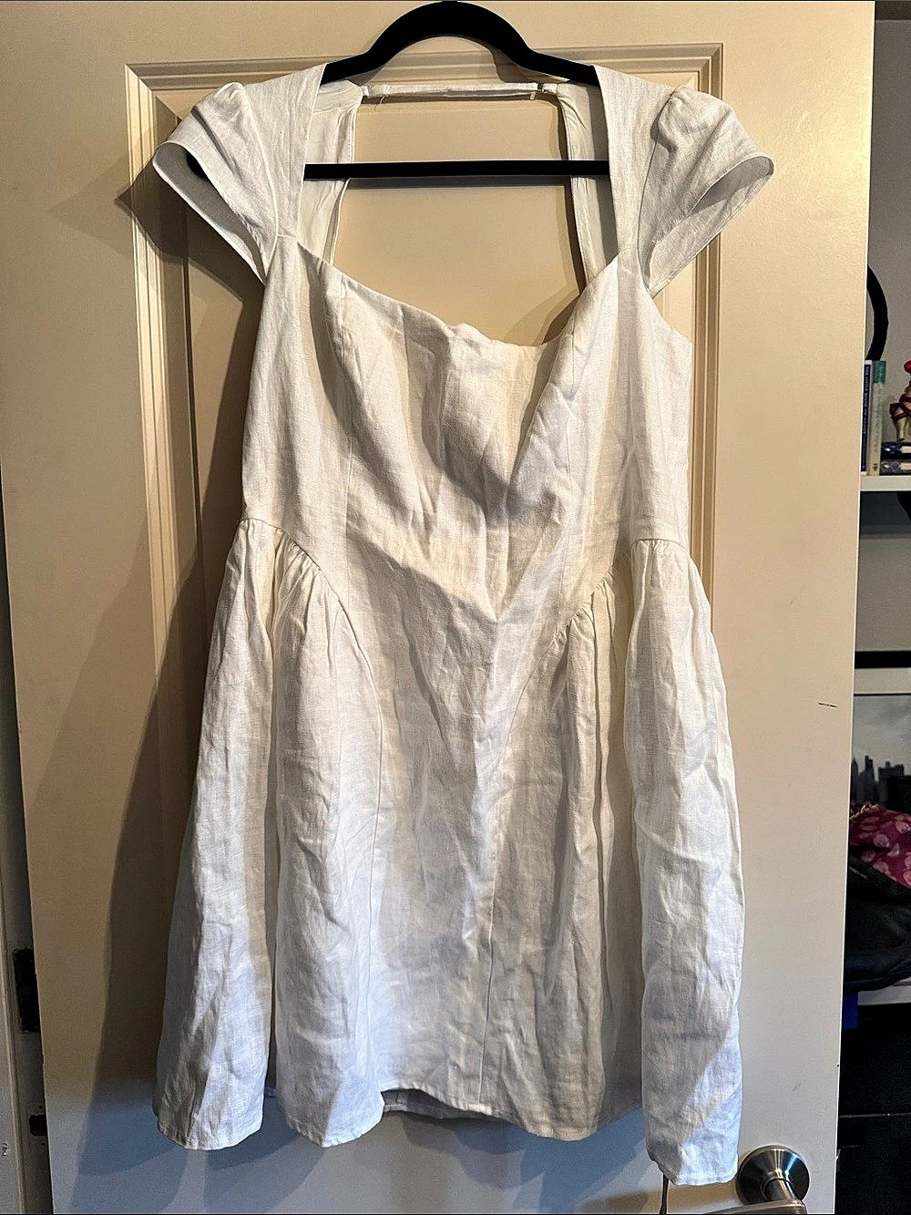 NWTS - Reformation - Oaklyn Cap Sleeve Linen Minidress White - Size 12